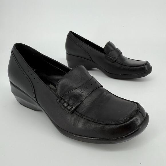 Strictly Comfort Shoes - Strictly Comfort Shoes Women Size 10 Chunky Square Toe Loafers Leather 90s